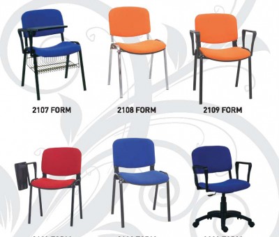 Turuncu Mavi Kırmızı Büro Ofis Sandalyeleri