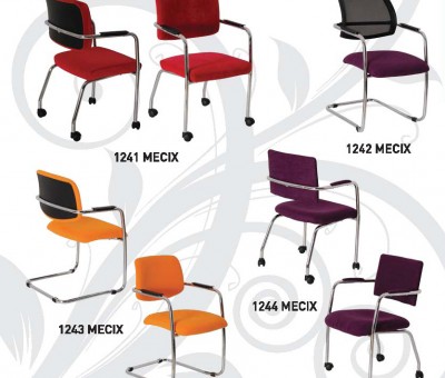 Mecix Kırmızı Mor Turuncu Büro Ofis Sandalyeleri