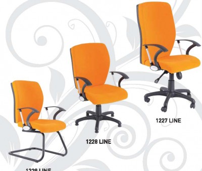 Line Turuncu Tekerlekli Büyük Koltuk U Ayak Koltuk Düz Ayak Tekerleksiz Koltuk Büro